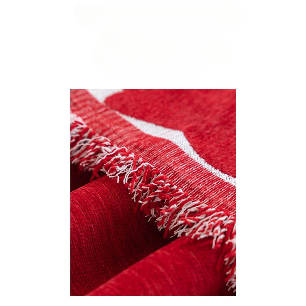 Sofa Cushion Cover Cloth Towel Simple Red Festive Chenille Cartoon Full Package Anti Slip Universal Decorative Cushion Blanket