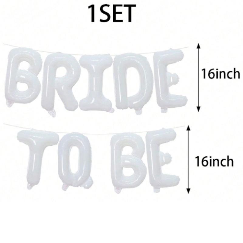 16-Inch 'BRIDE TO BE' White Balloon Set & 40-Inch 'BRIDE' White Letter Balloons