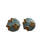 Elegant Vintage Blue Floral Enamel Dangle Earrings - Geometric Style, Blogger Recommended