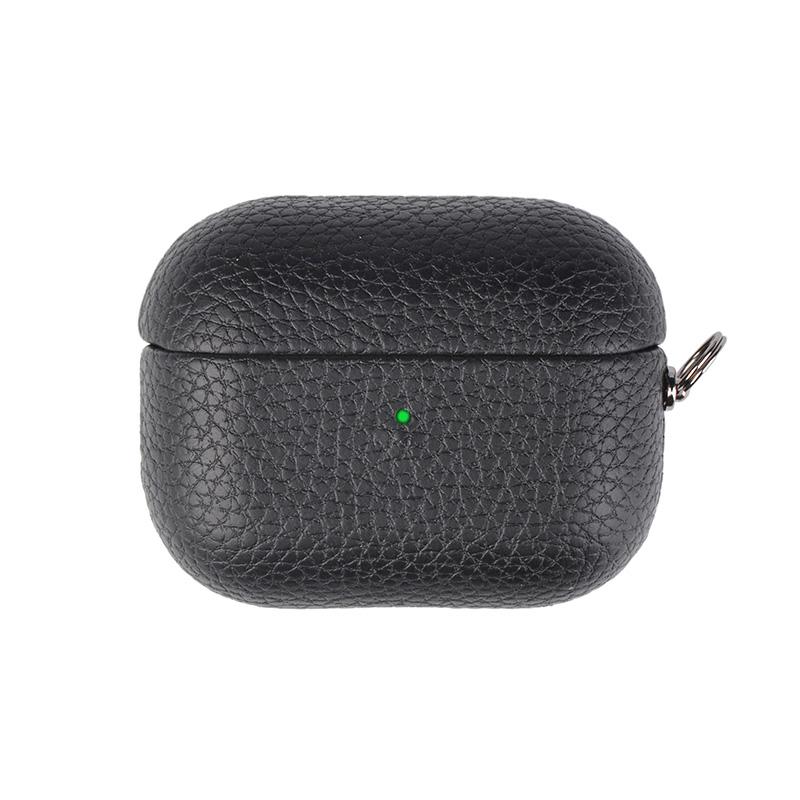 

High Quality Litchi Textured Leather Headphone Case For Airpods Pro 3 2 Pro3 Business Earphone Cover For AirPods4 Protector Case For AirPods Pro2 чорний