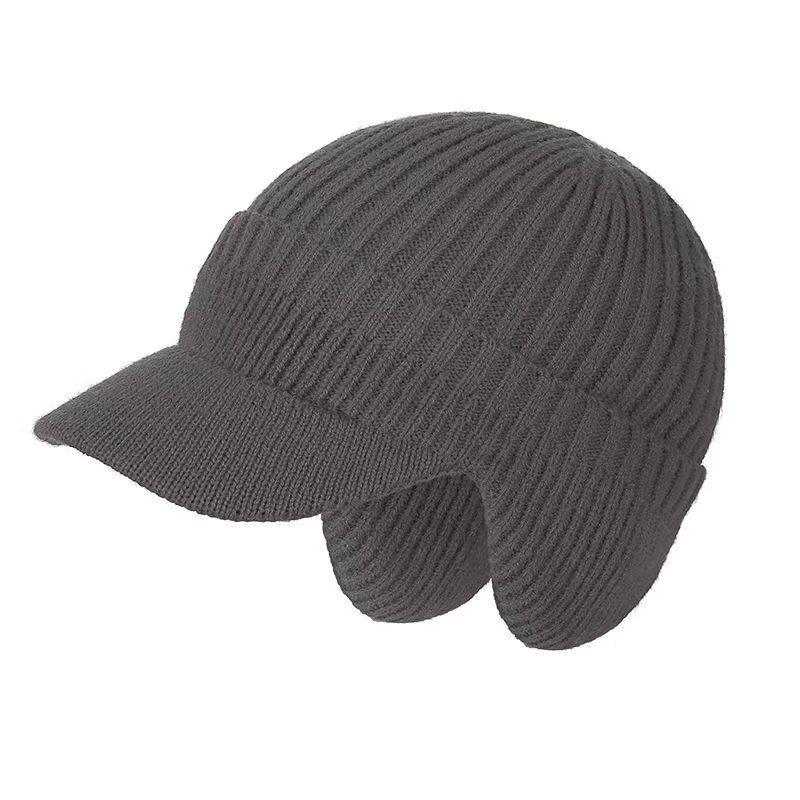 Knitted Winter Hat For Men With Warm Fleece Lining And Earflap Protection For Outdoor Activities