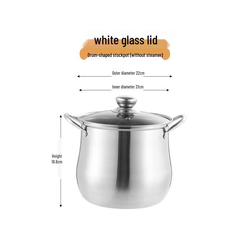 Lilang 22cm Stainless Steel Deep Stew Pot