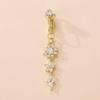 CZ Cross & Heart Belly Button Ring Set, Gold & Silver Tone Dangling Navel Piercing Jewelry