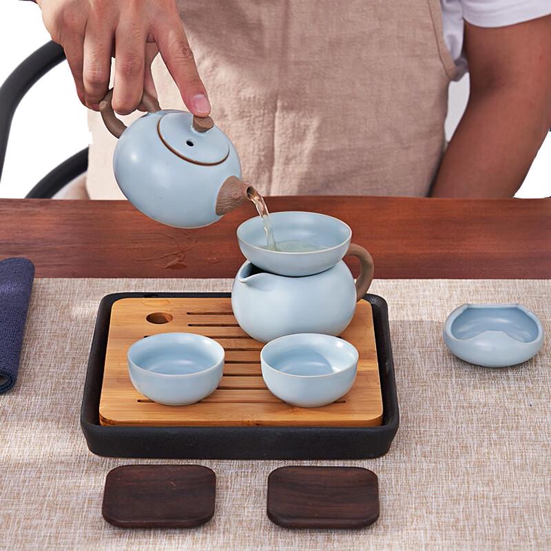 Bafangli Ru Kiln Xishi Teapot 10-Piece Set