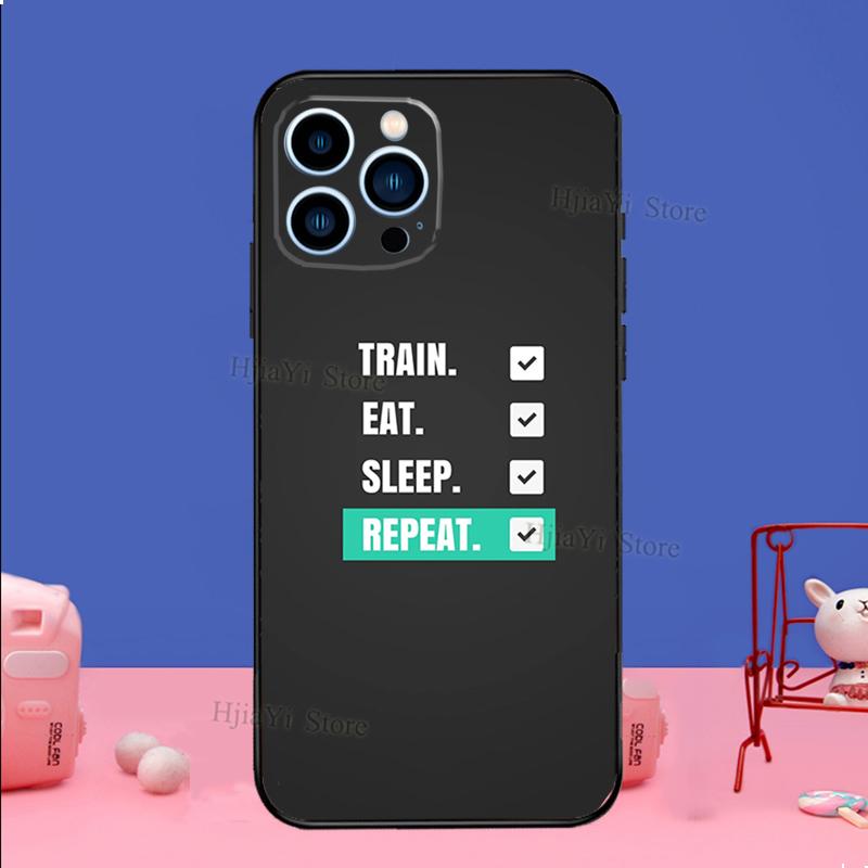 Gym Fitness Bodybuilding Phone Case For iPhone 16 15 12 13 Mini 11 14 Pro XS Max Plus X XR Silicone Cover