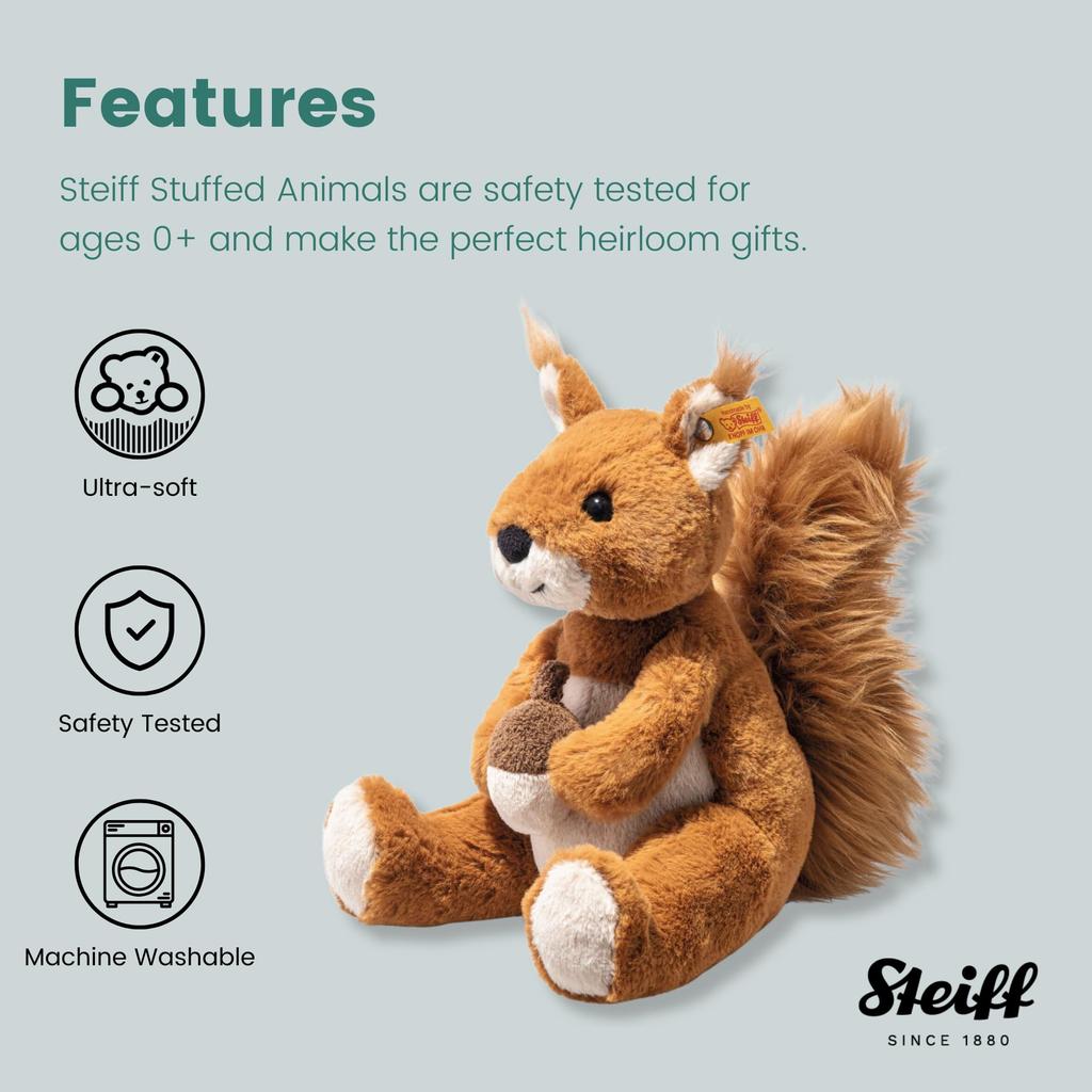 Steiff Phil Squirrel Teddy Soft Cuddly Fluffy Squirrel Plush Present Bear, Friends, Toy, Gift,
