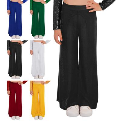 Mädchen Netz-Hose für Lyrischen Tanz: Elastischer Bund Weiter Beindesign mit integriertem Slip für Wettkämpfe