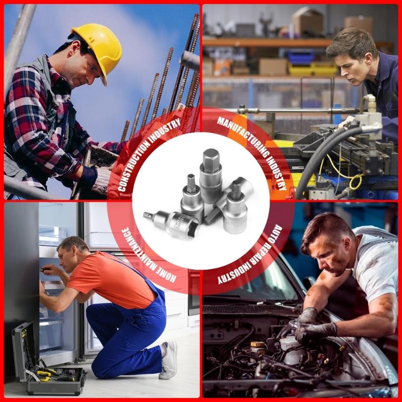 12Pcs 1/2inch Drives Impact Hexagon Bit Socket Wrenches Set Hexagon Wrenches Socket Hexagon Key Socket Set with Storage Case