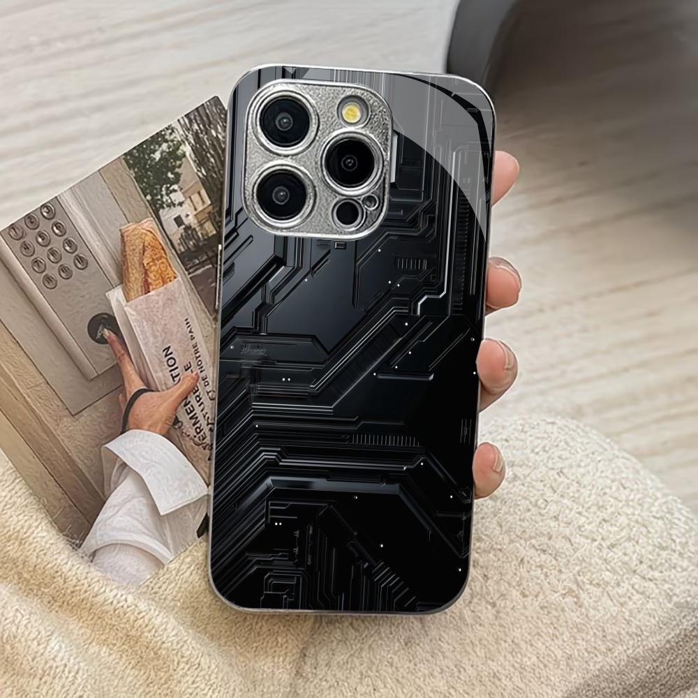 Mechanical feeling fashion phone cases carcasa Smartphone Glass Phone Case for iPhone 17 16 15 14 13 12 11pm Pro Plus fundas