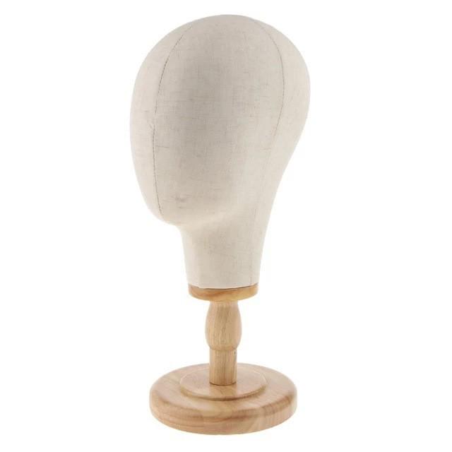 Burlap-Wrapped Model Head for Hats, Wigs & Accessories Display