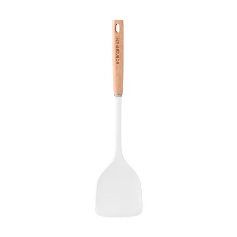 Kangbakh Silent Kitchen Beech Wood Handle Silicone Spoon & Spatula Set