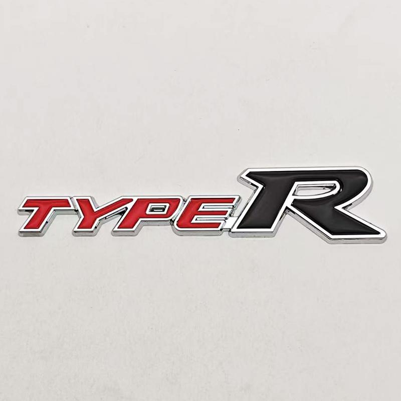 3D Metal Car Styling Type R Logo Rear Trunk Sticker Badge Emblem Decal For Honda Civic TYPE R CRV HRV Accord Fit Car Accessories