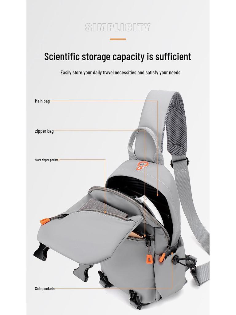 Cross-border Men's Multifunctional Chest Bag - Large Capacity Travel Backpack and Crossbody Shoulder Bag