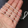 1pc Gorgeous Silvery Twisted Rope Chain Necklace, Long Sweater Chain - Perfect For DIY Pendant Necklace For Girls, DIY Necklace, 16"-30"