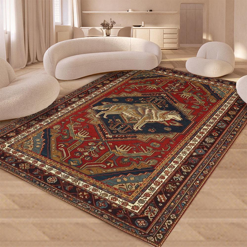 1 szt. Dywan Retro Bohemian Fox Tajemnicza Dekoracja Lisa Dywan Dark Academy Tajemniczy Dywan Domowy Wiedźmy