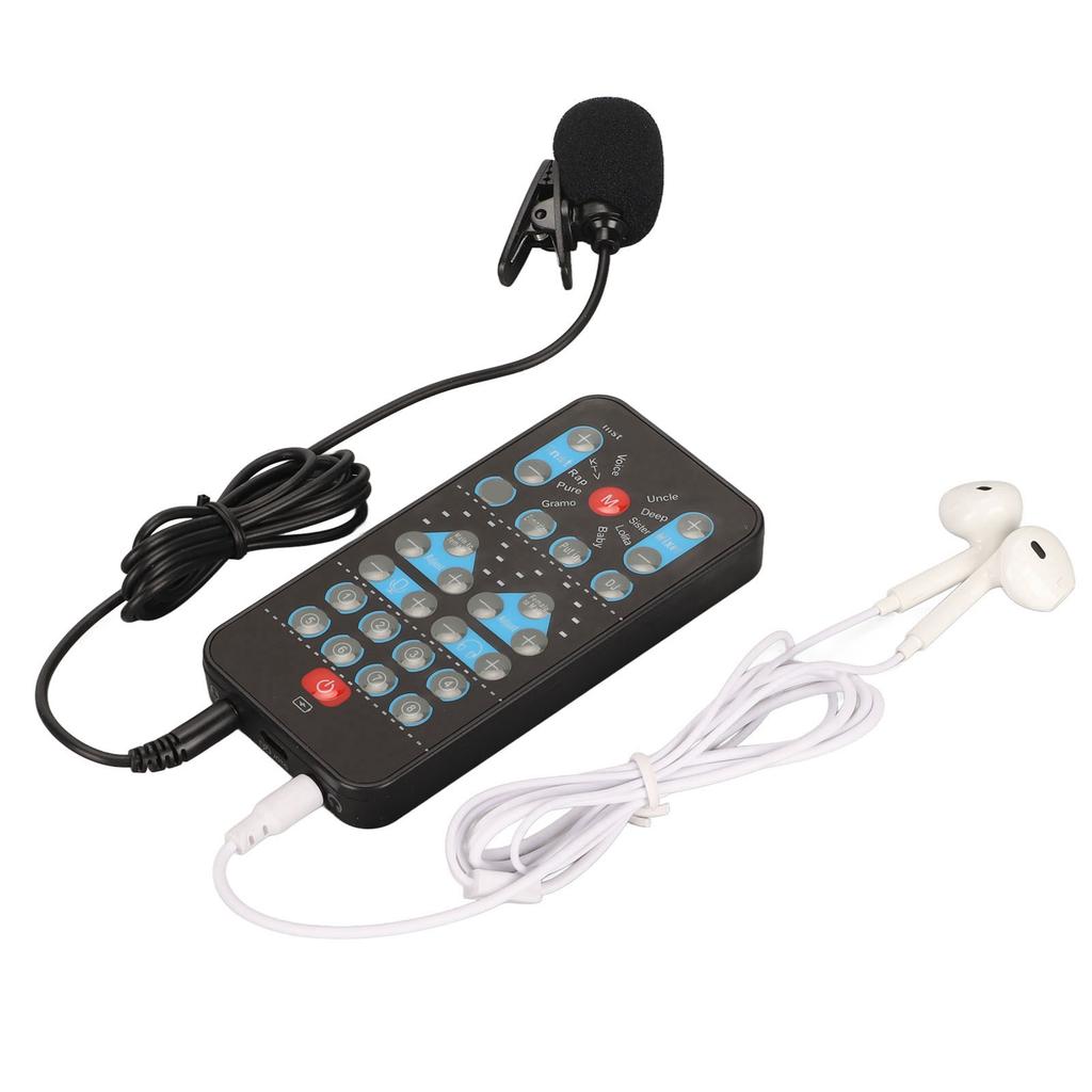 Handheld Voice Changer ABS Portable Multifunctional Sound Disguiser with 8 Sound Effects for Phone Tablet Black