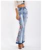 Women's Plus Size 3D Embroidered Flare Jeans