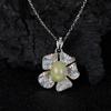 Xiaohongshu Earrings Flower Pendant S925 Sterling Silver Inlaid Natural Opal Gemstone Necklace Women'S Jewelry