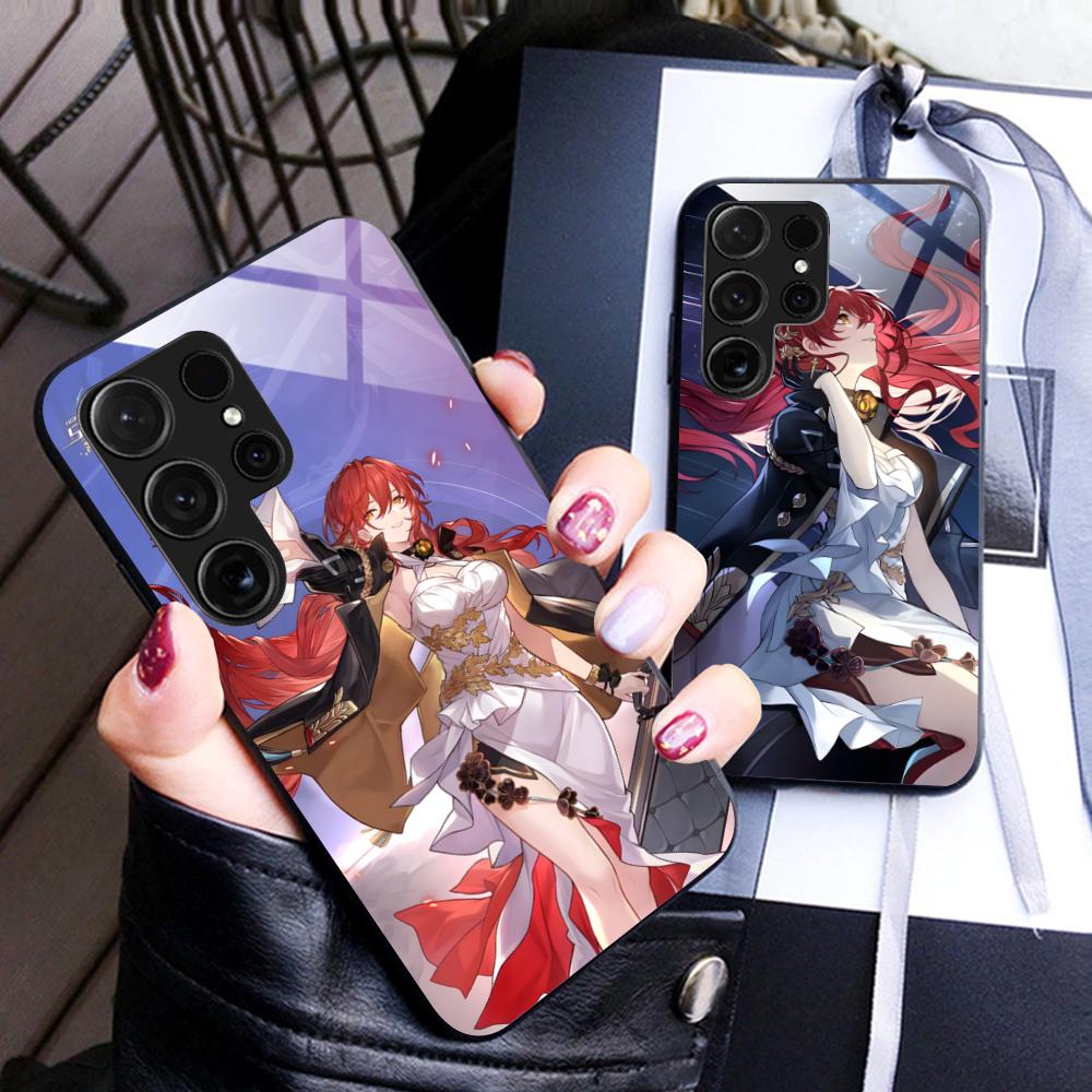 HSR Himeko Glass Mobile Phone Case for Samsung Galaxy A56 55 54 53 52 51 36 35 34 23 16 15 5G Colorful Cover