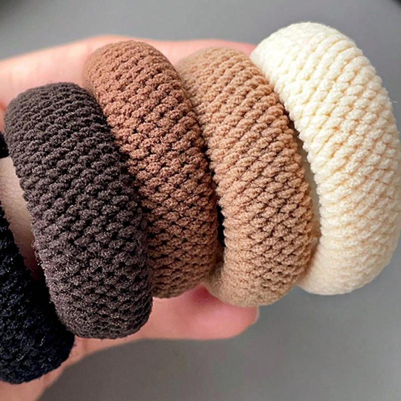 5/10 Mix Color High Elasticity Thickened Versatile Simple Scrunchies, Hair-Friendly (Random Color) Hair Ties Hair Rope