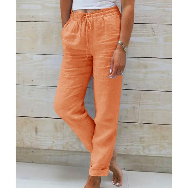 

Женские повседневные новые сезонные деловые брюки для отдыха с карманами из чистого хлопка и удобной посадкой 5XL оранжевый