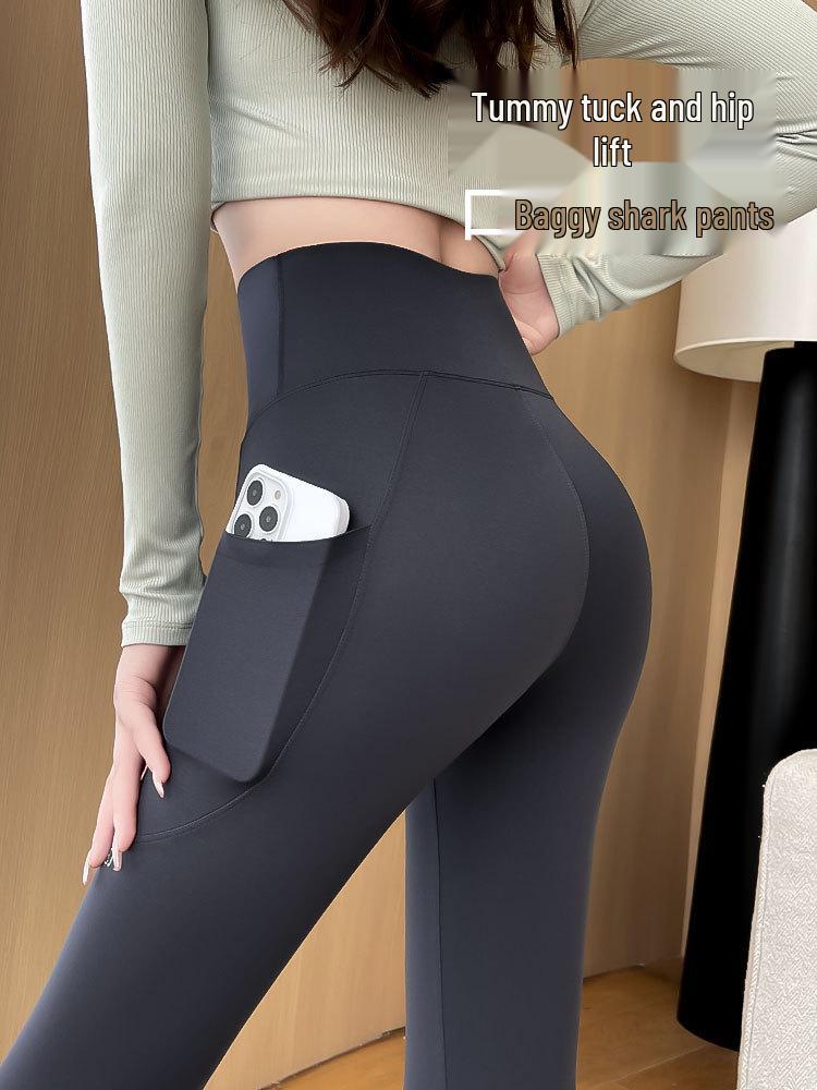 Women's High Waist Butt-Lifting Slim Fit Yoga Pants - Thin Cotton, Plus Size, Spring/Autumn Outerwear