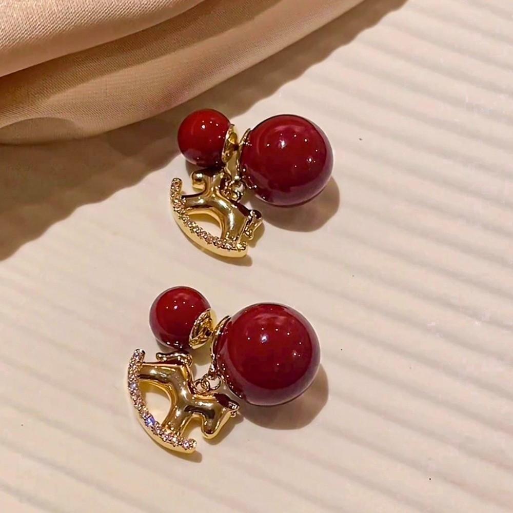 Chinese Horse New Year Zodiac Horse Earrings Fashion Jewelry Drop Earrings New Year Gift