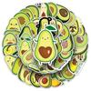 50 Avocado Cartoon Stickers - Fruit, Waterproof, Colorful for Phone, Luggage, Stationery Decor