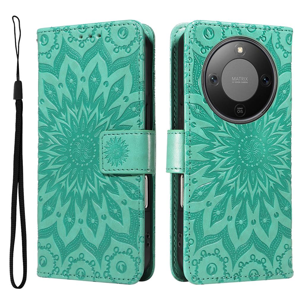 For Honor Magic8 Lite 5G/X9d 5G/X70 5G Leather Wallet Case Sunflower Imprinted Phone Cover