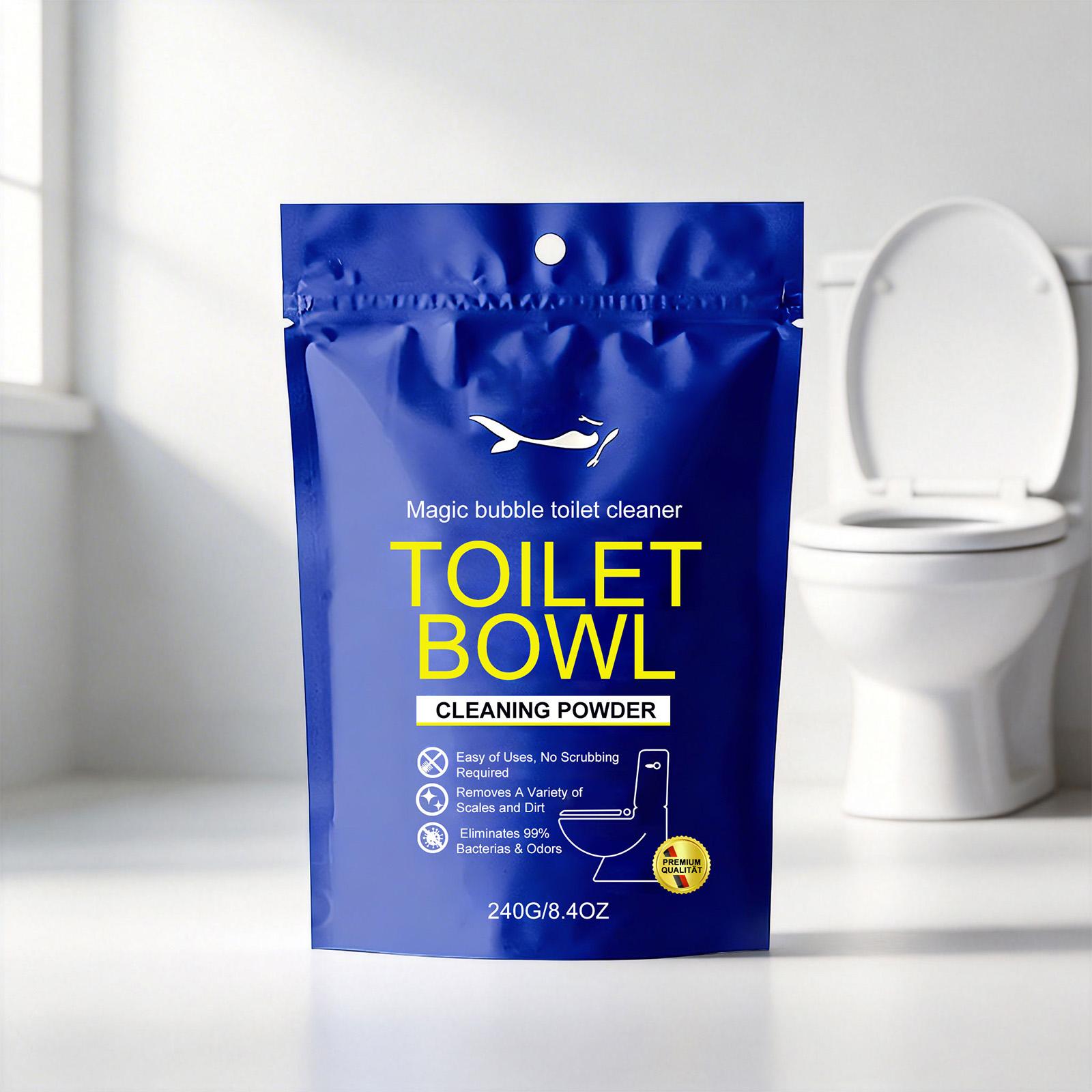 Toilet Foaming Powder - Fizzy Cleaner for Removing Yellow Stains & Odors - Long-Lasting Fresh Scent for Bathroom 240g