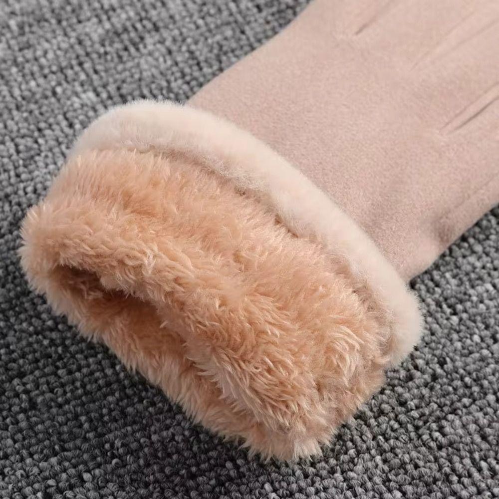Cold Protection Cat Women Gloves Plush Winter Mittens Cute Full Finger Gloves  Driving