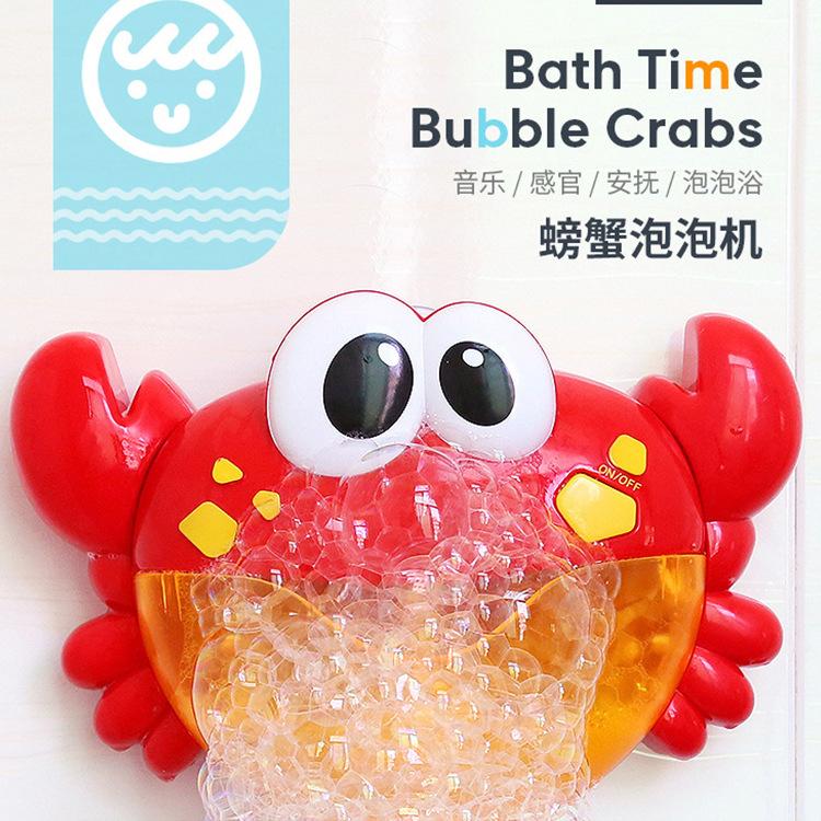 Fcl Crab Bubble Machine Frog Automatic Bubble Music Machine Baby Bathroom Bath Toys