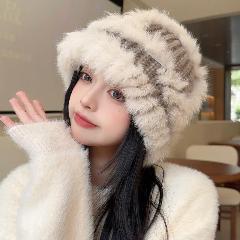 Knitted Fisherman Women's Face Changing Autumn and Winter Ear Protection Warm Woolen Hat Plush Hat National Fashion Lion Hat