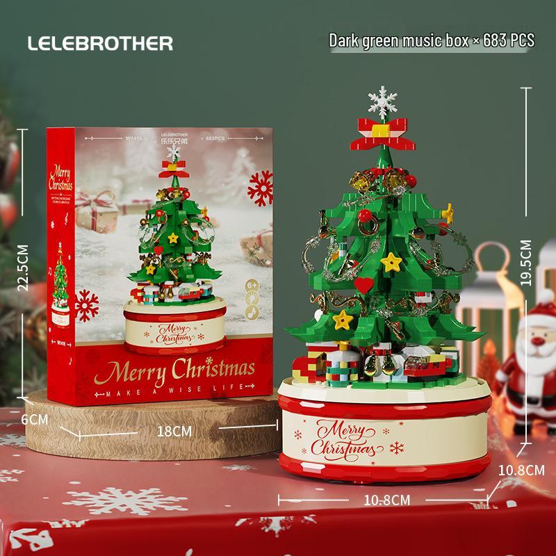 Compatible Music Flower Box: Secret Language Building Blocks, Preserved Flower Bouquet, Handmade Ornament, New Year Gift.