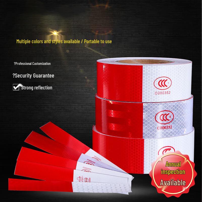 Red & White Vehicle Reflective Warning Tape