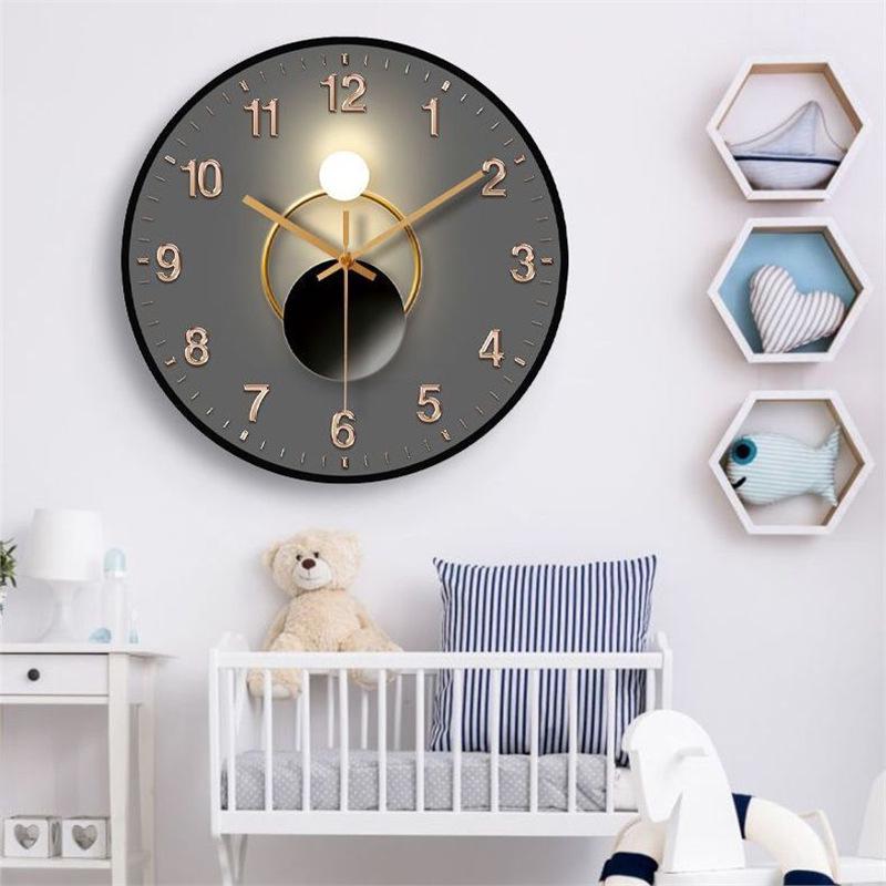 Nordic Modern Quartz Wall Clock – Creative, Punch-Free Design for Living Room Decor