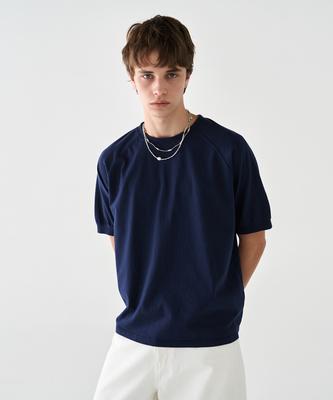 KNOUUN Raglan Crop T-Shirt (Navy)