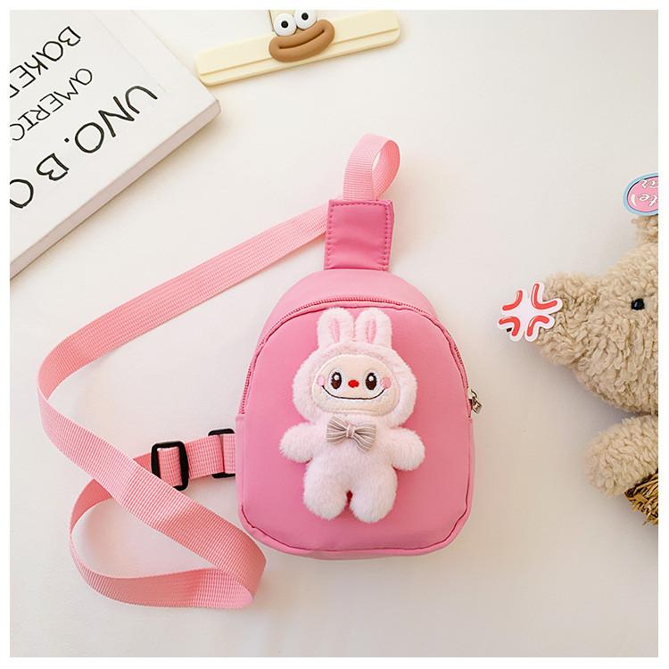 Chest Cartoon Doll Bag Nylon Material Adjustable Shoulder Strap Daily For