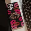 Fashion Lips Leopard Print Phone Case For iPhone 17 Pro Max 16E 16 15 14 13 12 11 Pro 17Air X XR XS Max 7 8 16 Plus Soft Cover