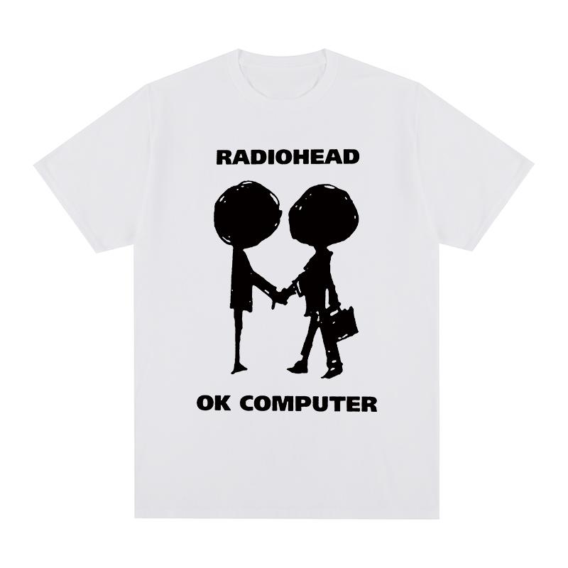 Radiohead OK Computer Vintage Tshirt Rock Band Camisetas Music Graphic Cotton Unisex T shirt New Tee Tshirt Womens Tops S