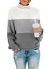 Women's High Collar Long Sleeve Loose Casual Knit Sweater