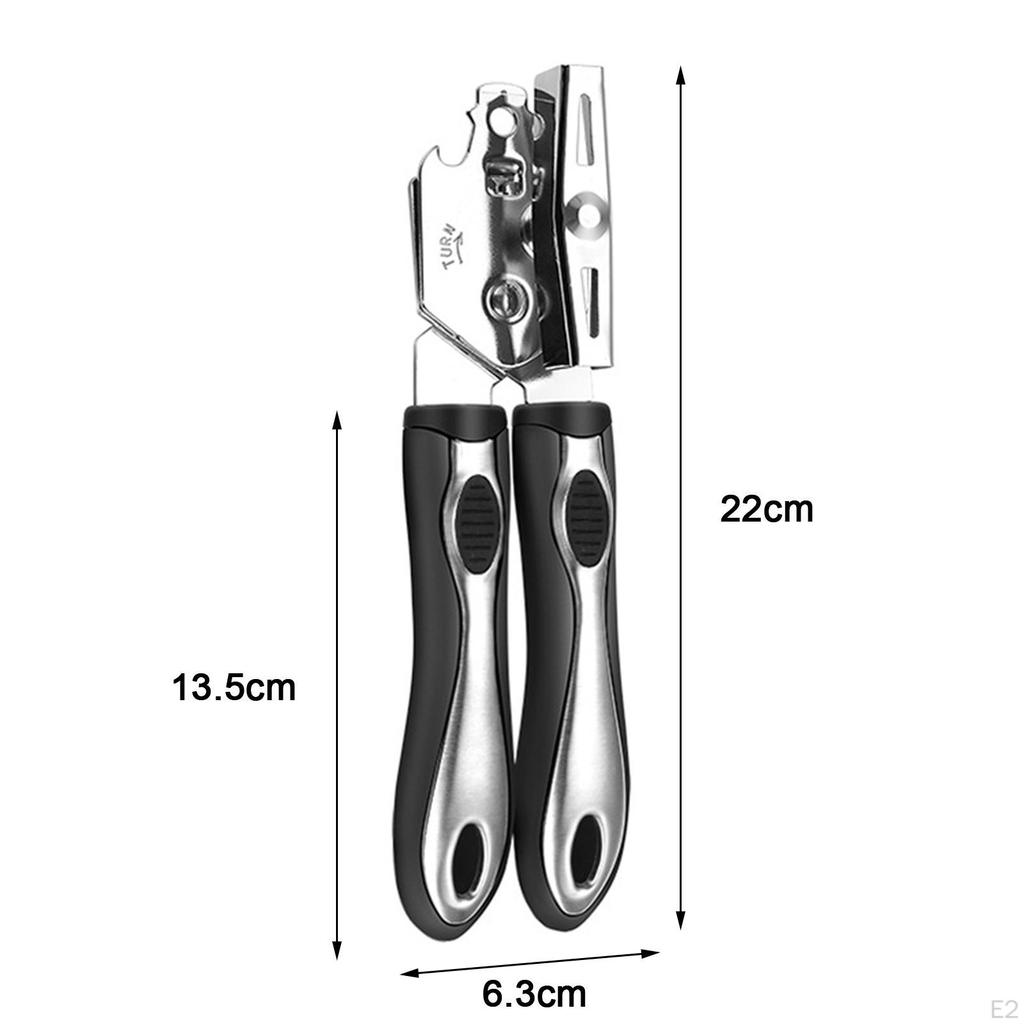 Ouvre-boîte manuel avec lame bord lisse, poignée confortable bouteille multifonctionnelle pour