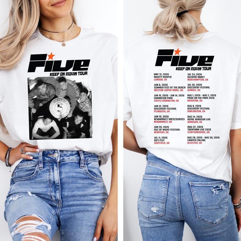 Five Keep on Movin Tour 2026 T-Shirt, Pop Music Fan Tee