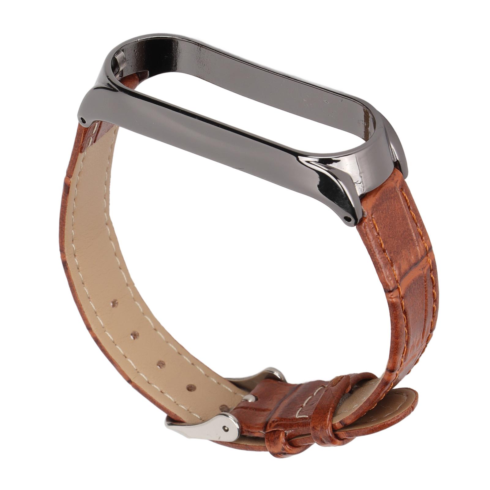 

Швидкознімні шкіряні ремінці для годинника з бамбуковим візерунком, ремінці для годинника на зап ястя, ремінець для смарт-годинника на заміну для Xiaomi Mi Band 6 5 Type 3