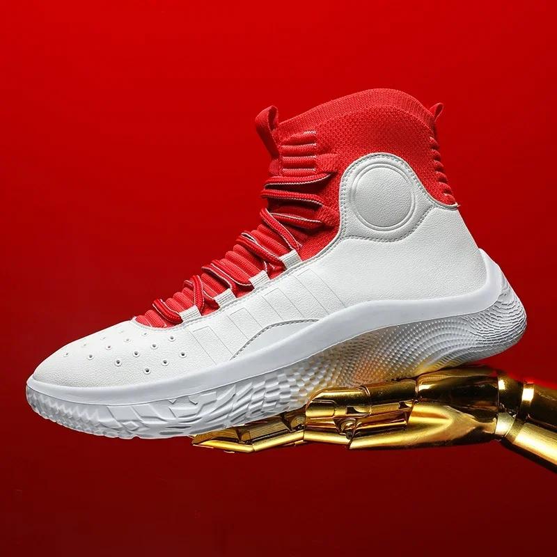 Basketball High-top Shoe Library Basketball Shoes Flying Woven Light, Breathable Soft Casual Sneakers Fashion Running Shoes