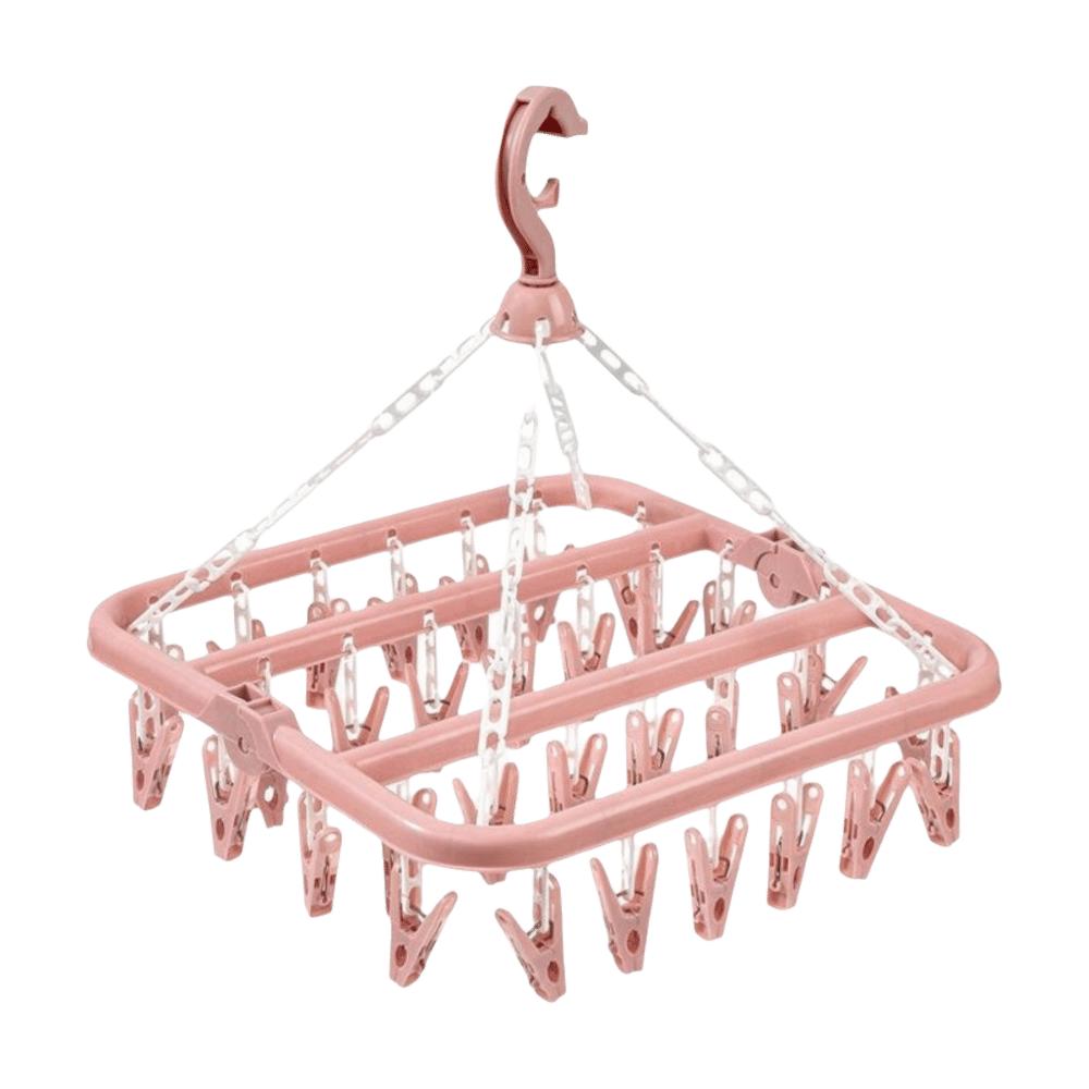 32 Clips Drying Rack Extra Thick Laundry Set Foldable Drip Hanger  Underwear Drying