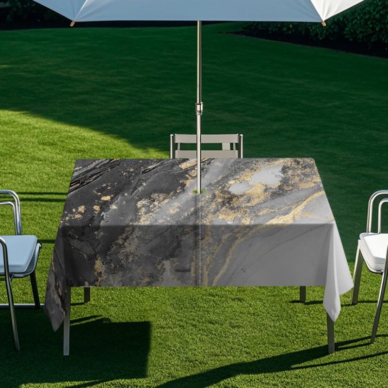 Outdoor Rectangular Table Cover With Starry Sky Sand Flow Waterproof Elastic Edge Patio Garden Dining