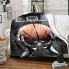 Athlete Throwing Basketball Pattern Thin Blanket Lightweight Flannel Throw Sofa Bed Travel Camping Living Room Office Blanket