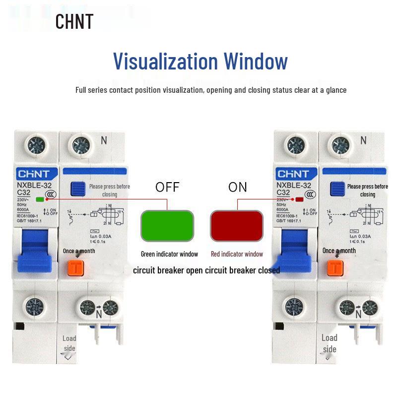 Chint 2P RCD Residual Current Circuit Breaker with MCB Protection (NXBLE DZ47LE)
