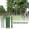Heavy Duty Tree Stake Kit Metal Tree Stake With 3 Tree Straps And Ropes Tree Support Tools Leaning Trees Protection Stake Kit